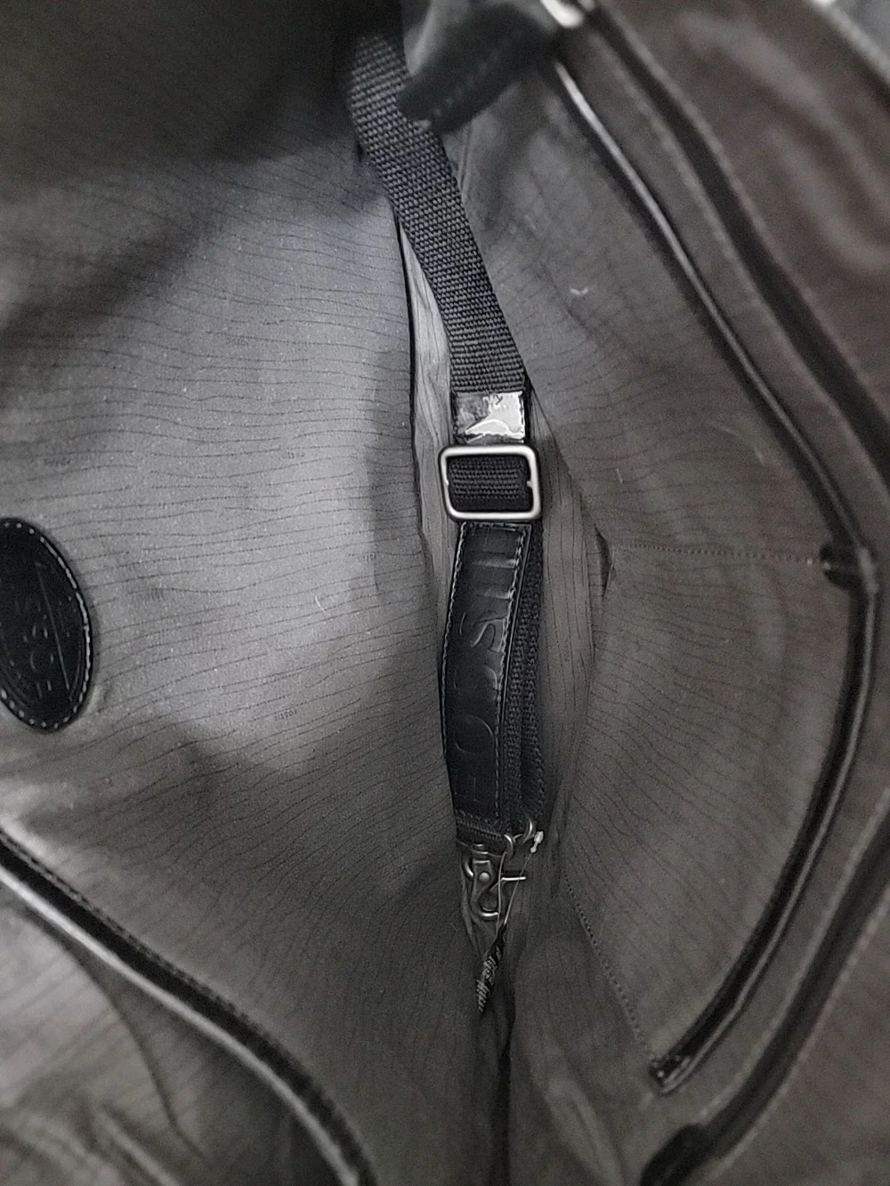 Fossil Black Leather Briefcase with Top Handles